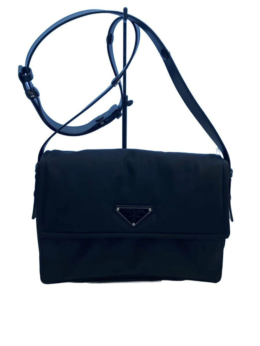 Prada Tessuto Saffiano Leather Shoulder Bag Black